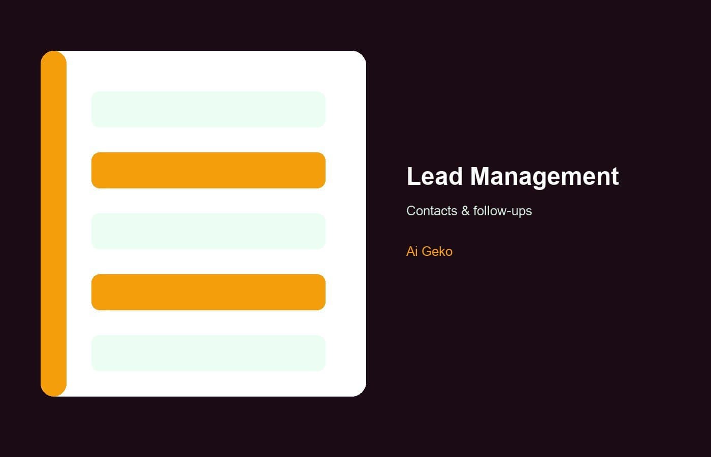 Ai Geko contact and lead management dashboard