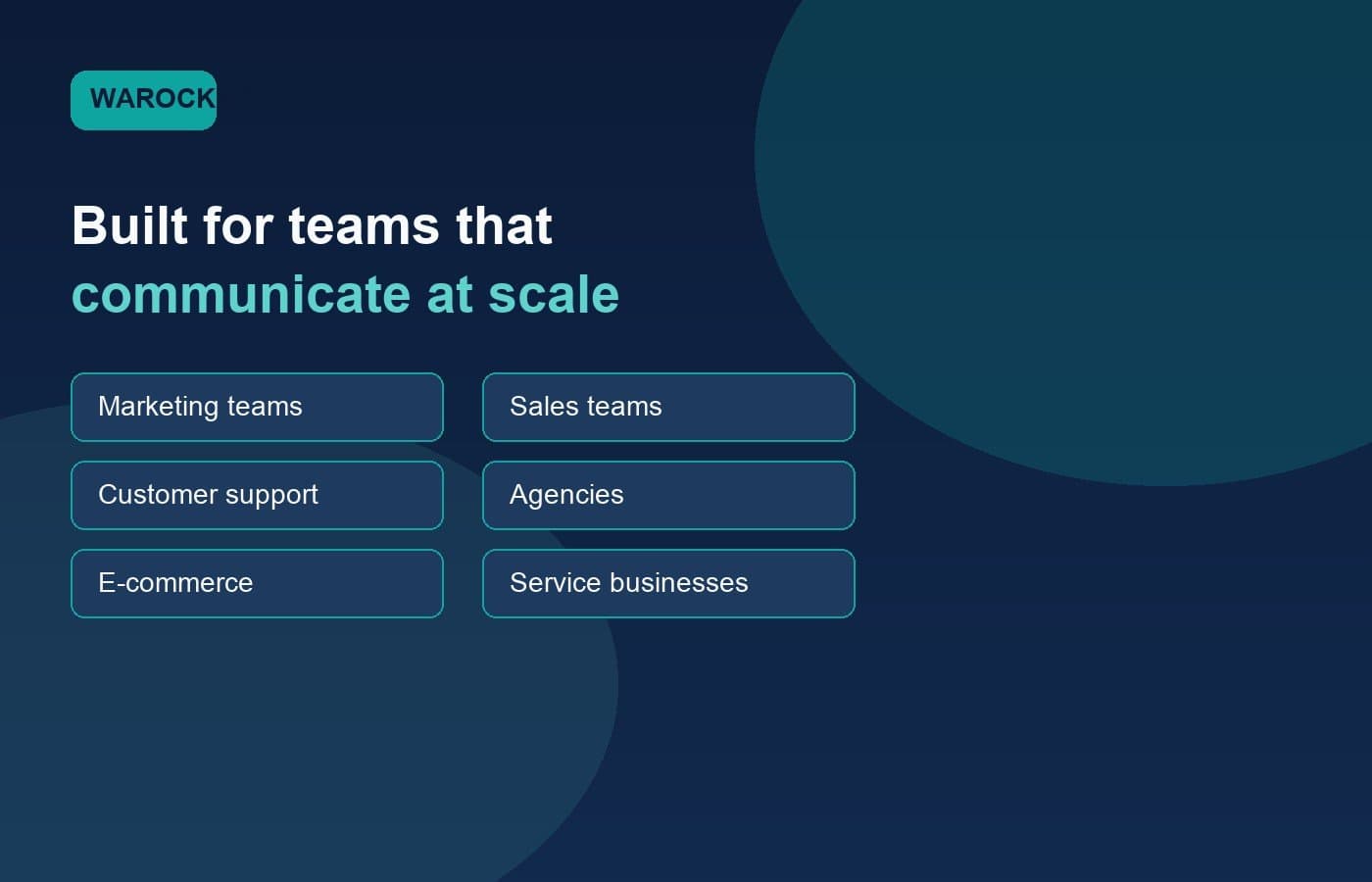 Teams and businesses that use Warocket for multi-channel messaging