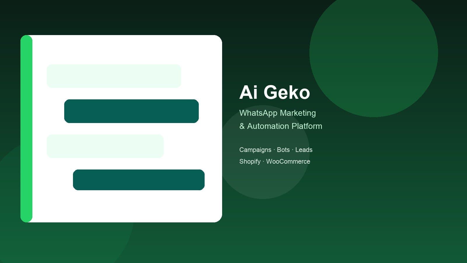 Ai Geko WhatsApp marketing and automation platform dashboard
