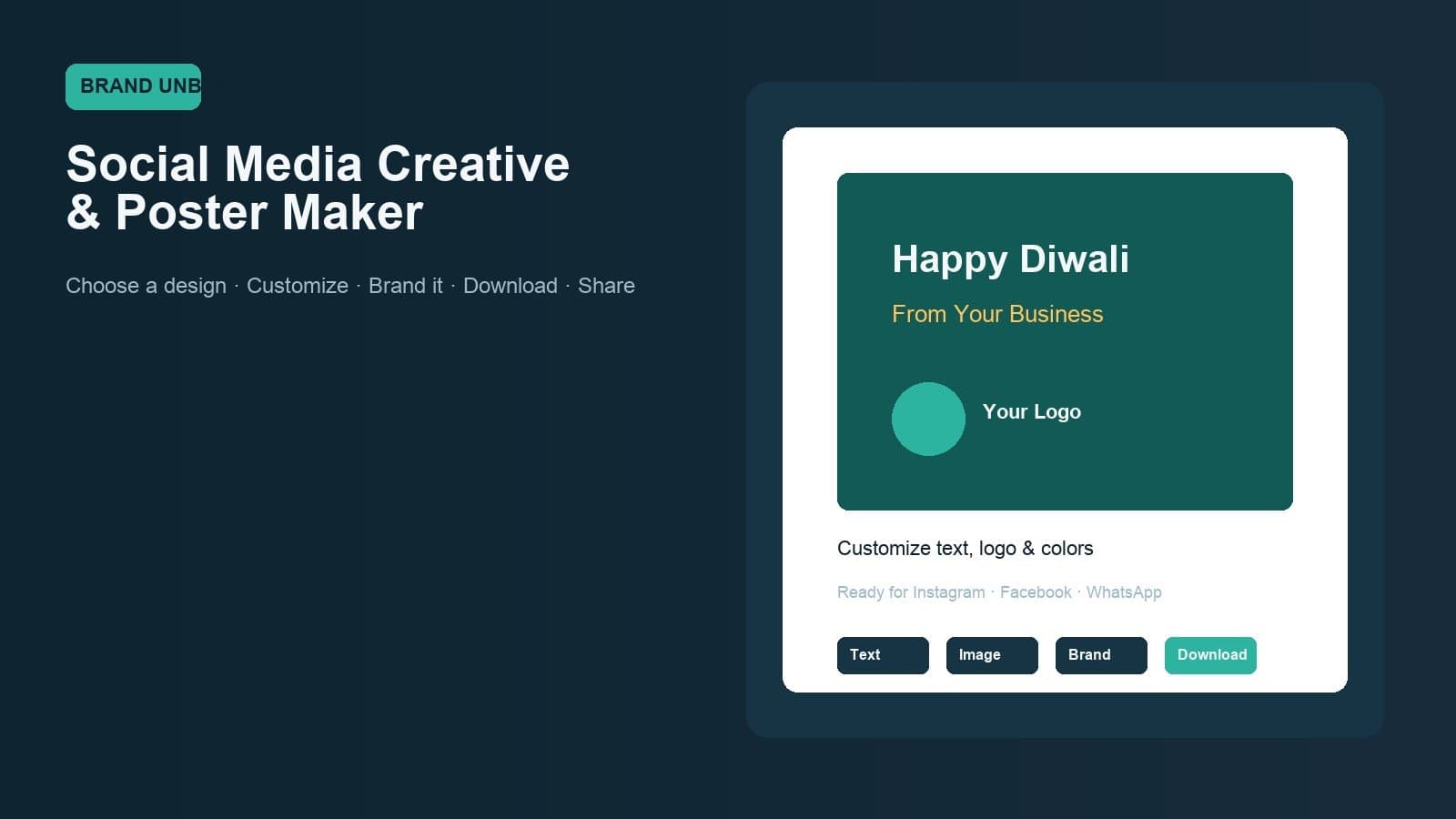 Brand Unbox social media poster maker and business creative editor