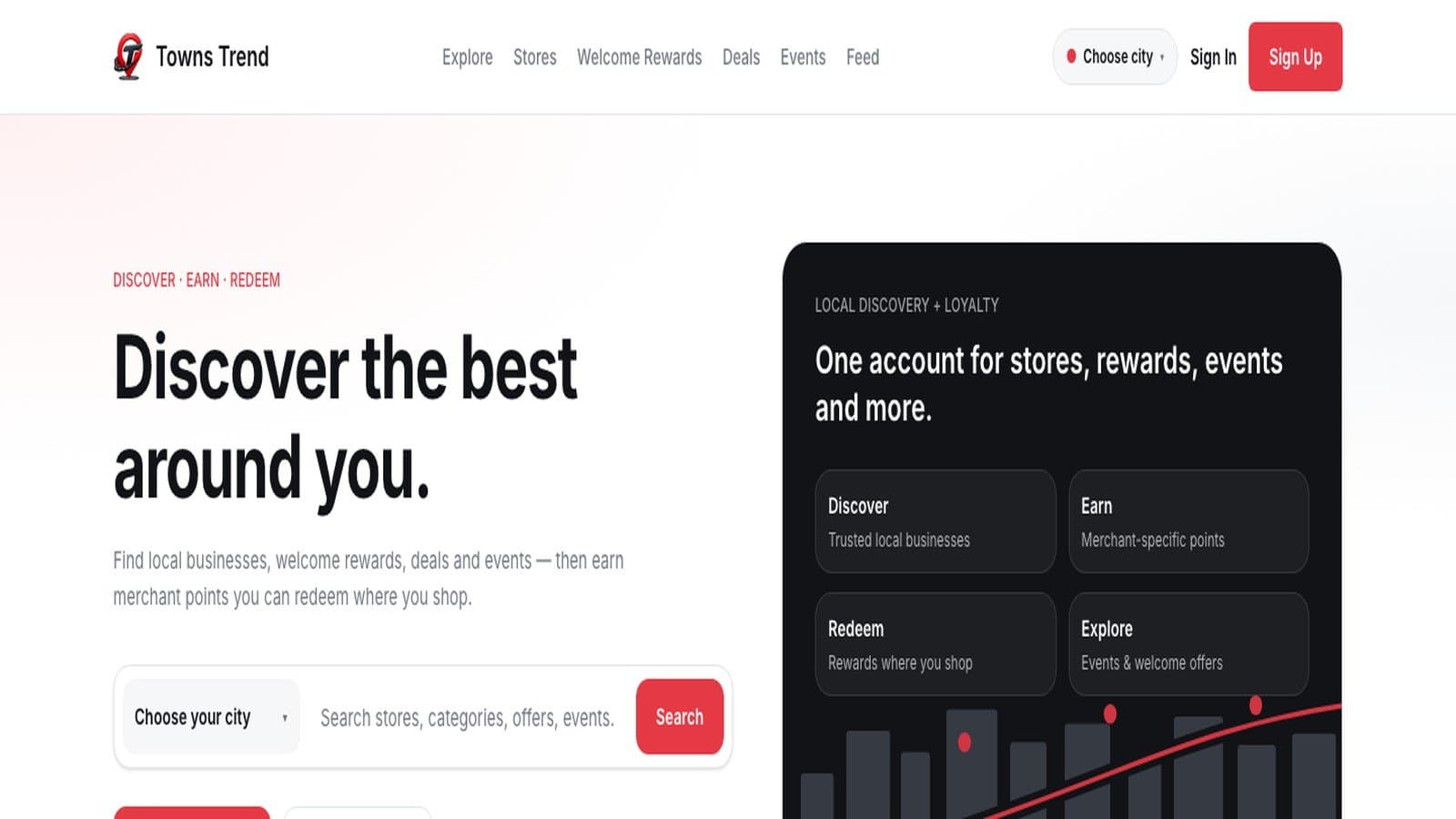 Towns Trend local commerce and loyalty platform